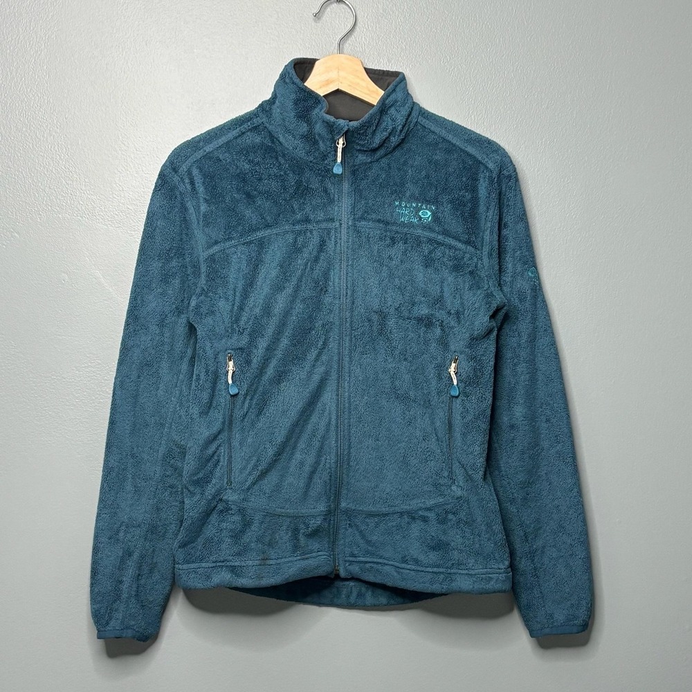 Mountain Hardwear Jacket Womens Small Blue Fleece Full Zip Pockets Outdoor Cozy